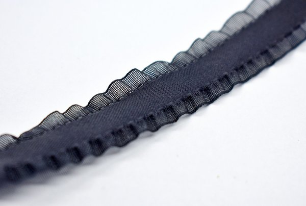 Satin-Rüschenborte Schwarze 16mm