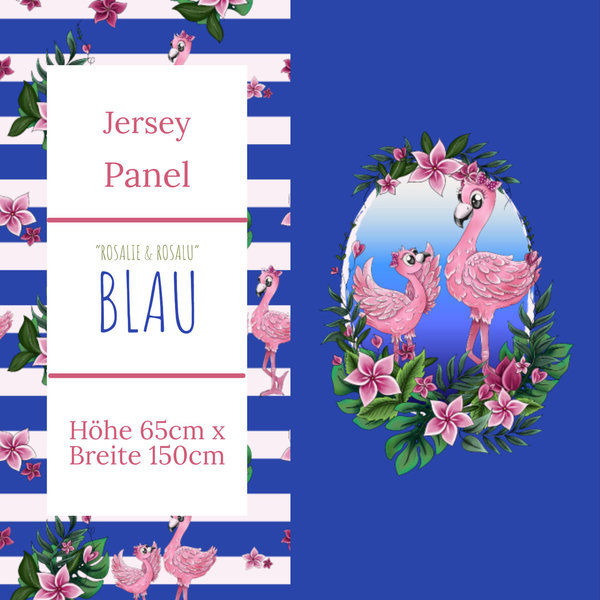 GOTS Jersey Panel - Rosalie & Rosalu in Blau