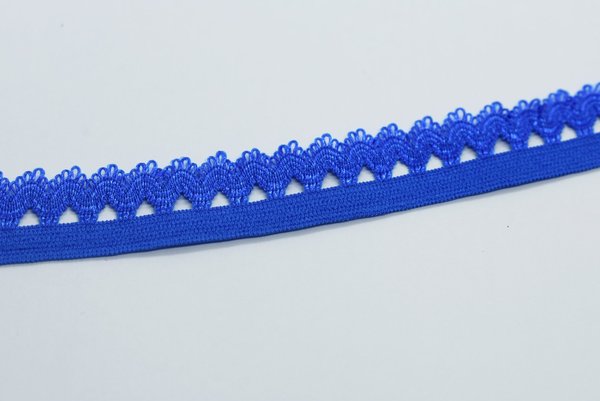 Elastisches Nylonspitzenband 18mm Blau