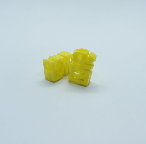 Kunststoffperle Love 13x15mm Gelb 2 Stück