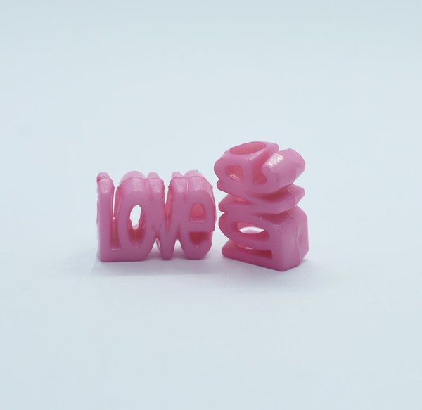 Kunststoffperle Love 13x15mm Rosa 2 Stück