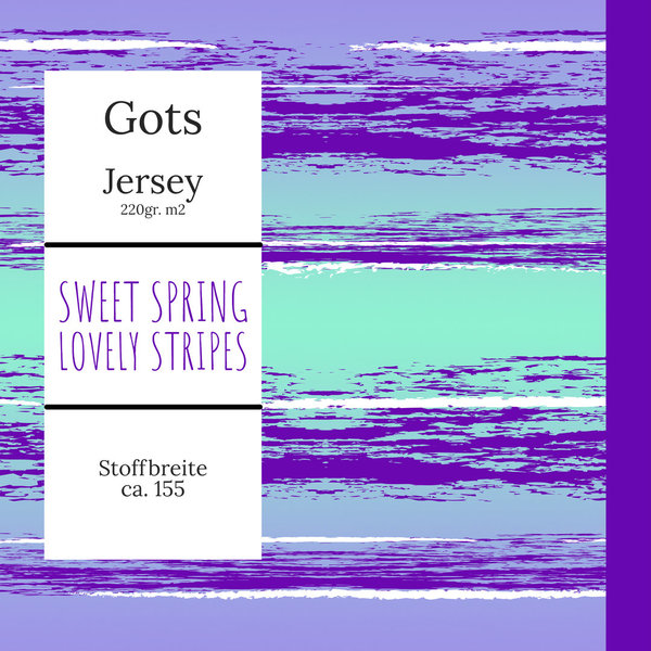 Gots Jersey 220gr. "Sweet Spring - Lovely Stripes"