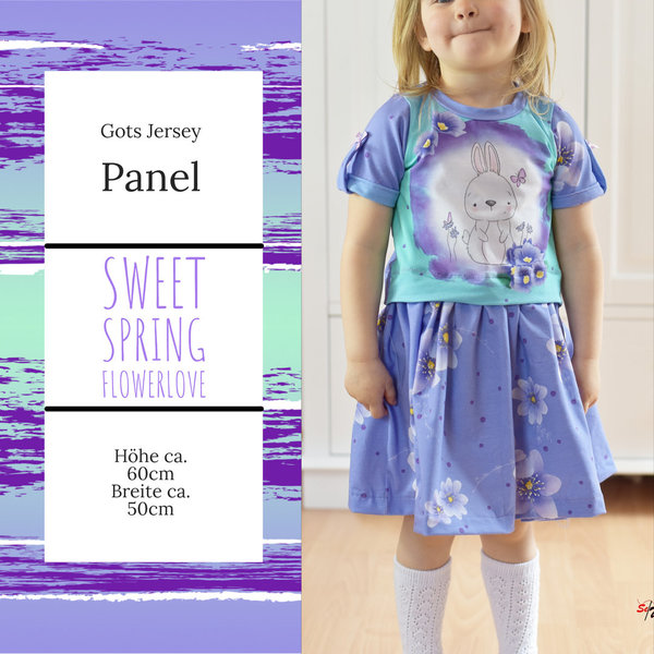 Gots Jersey Panel 220gr. "Sweet Spring - Flowerlove"