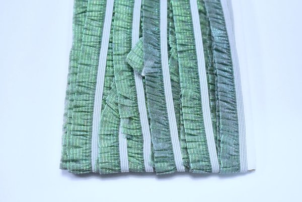 Rüschengummi Metallic tiefdunkles Grün 2cm