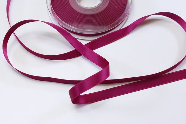 Hochwertiges doppelseitiges Satinband 10mm dunkles Pink