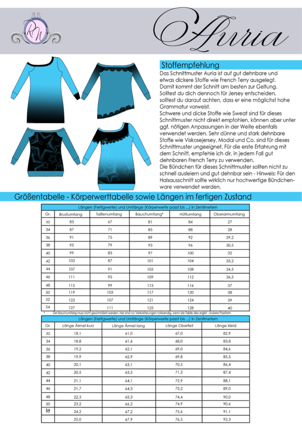 Ebook Auria Shirt &  Kleid Gr. 32 bis 54